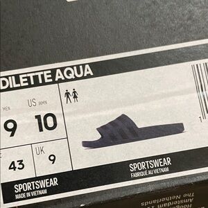 Adidas Adilette Aqua Slides in Navy